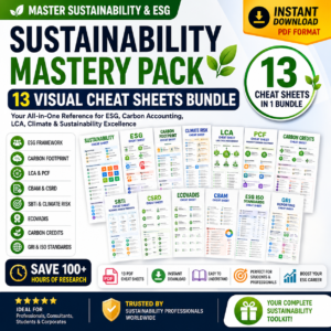 Ultimate Sustainability Cheat Sheet Bundle - Sustainability, ESG, Carbon Accounting, CSRD, LCA, CBAM, GRI, SBTi, EcoVadis, etc.