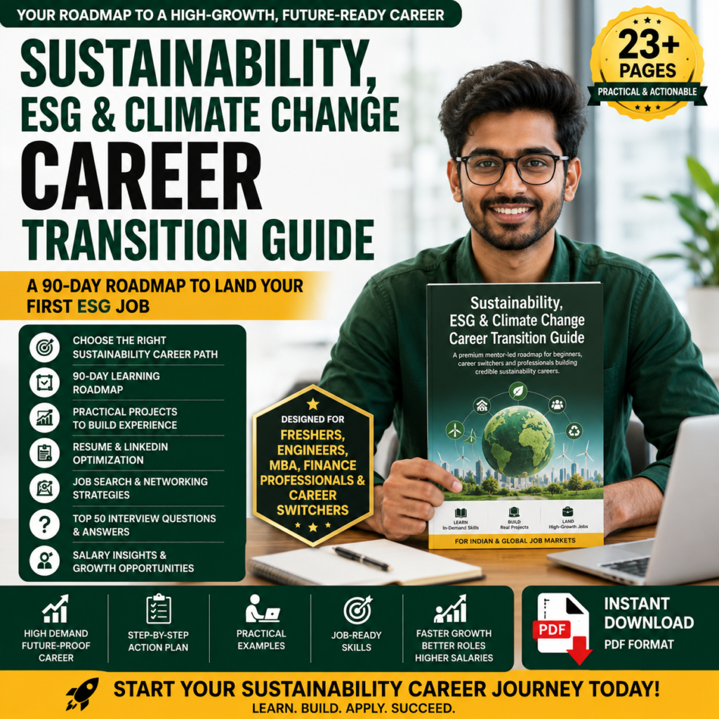 Sustainability, ESG & Climate Change Career Transition Guide (90-Day Job-Ready Roadmap)